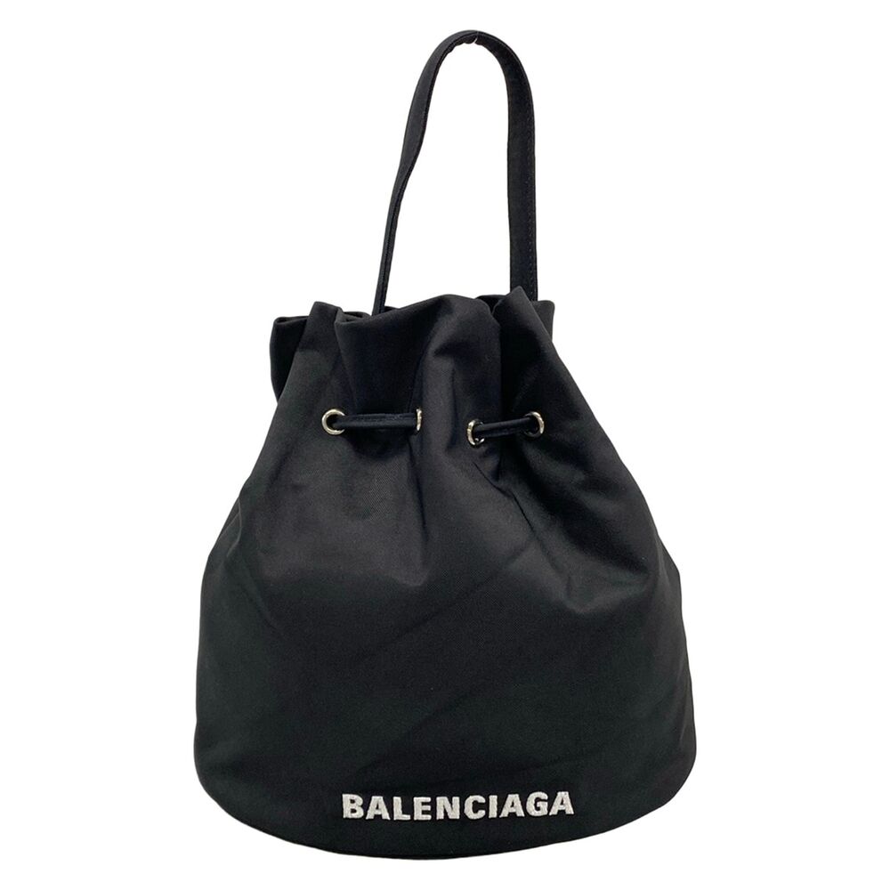 Balenciaga wheeled low string Handbag 655011 Black White
